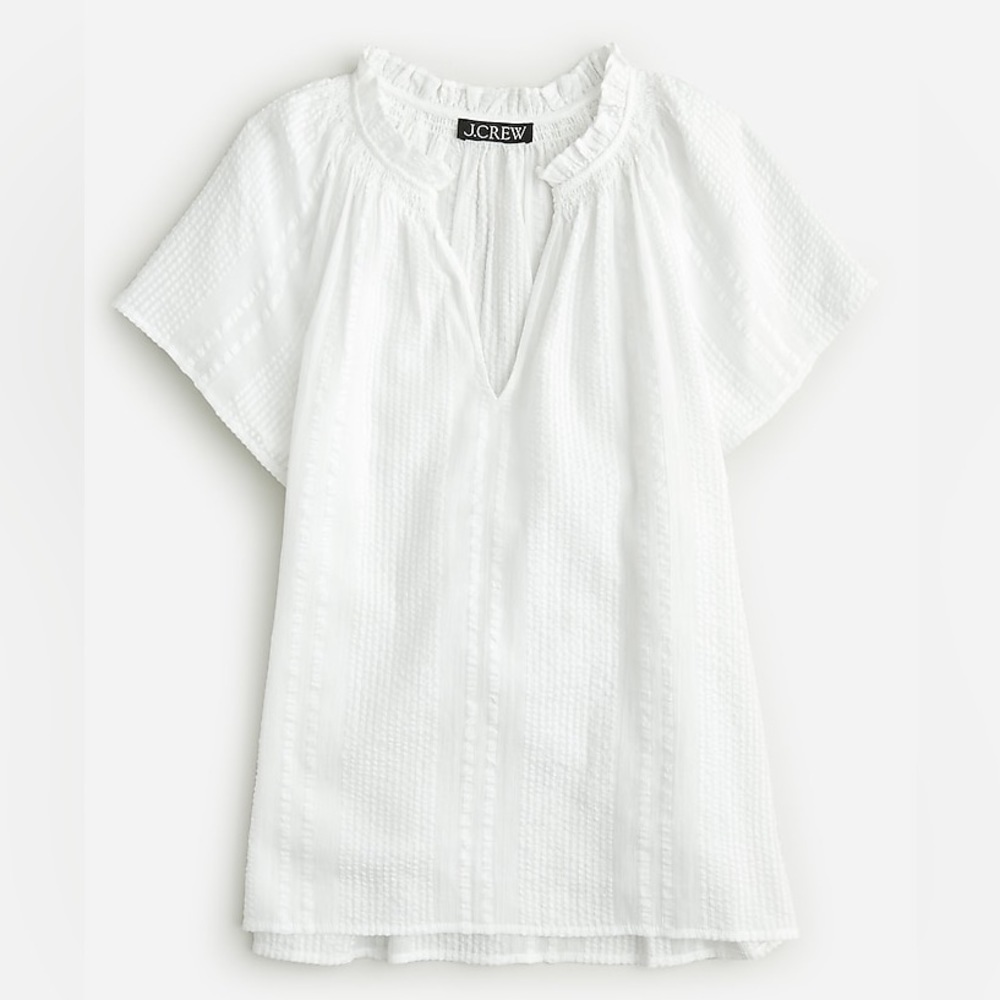 J Crew NWT Flutter-sleeve V-neck top in cotton dobby
Item BR580